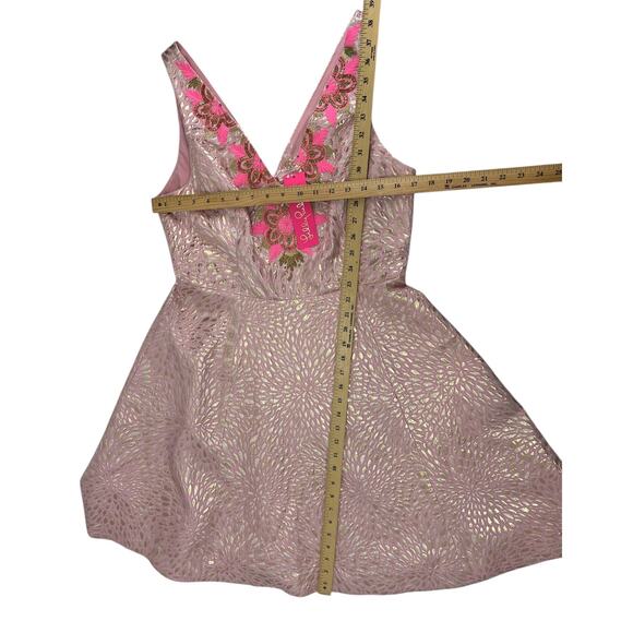 LILLY PULITZER NWT $328 Elanie Dress Pink Tropics Lagoon Jacquard SZ 10 - Picture 15 of 16